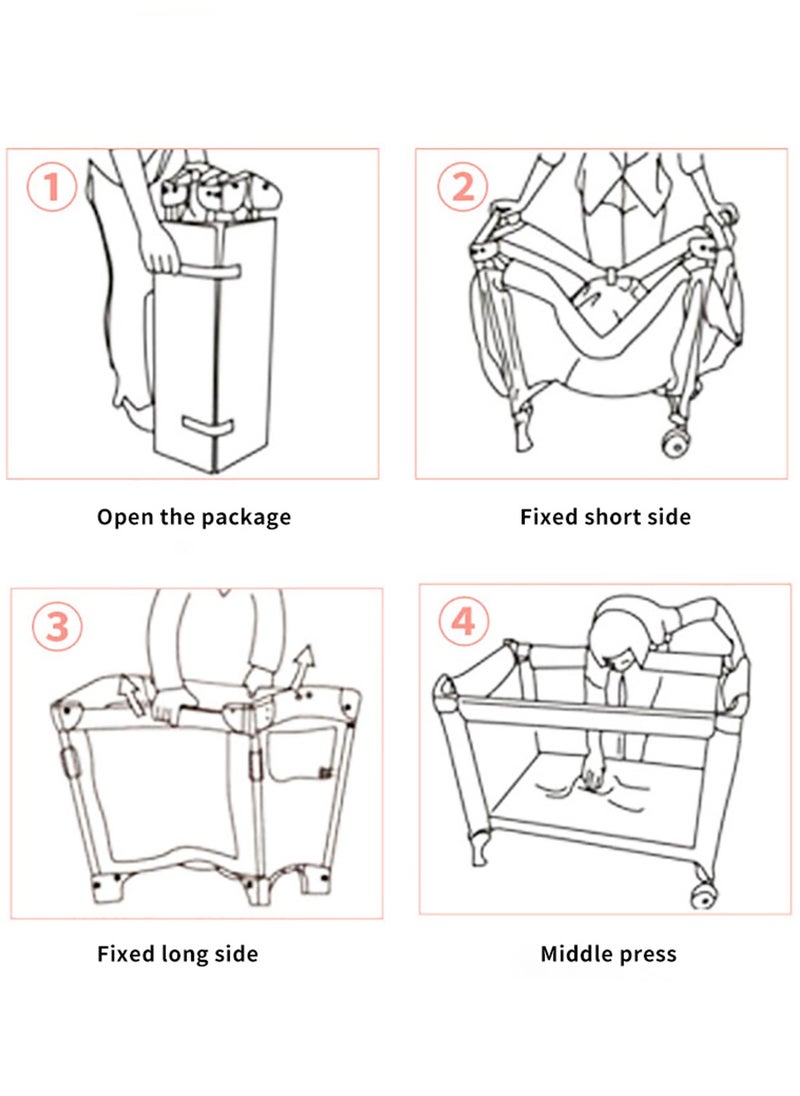 MaBaby - Portable Crib for Baby, Portable Baby Playpen with Detachable Bassinet and Changing Table - Image 1