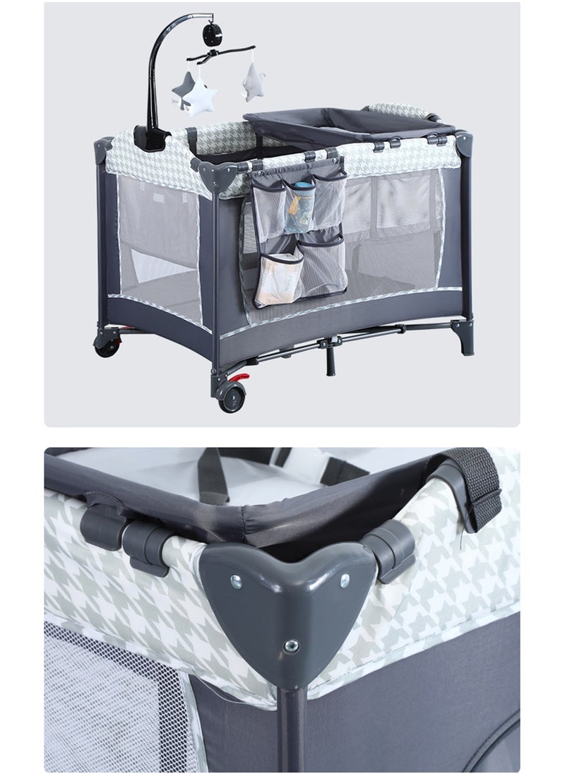 MaBaby Portable Crib for Baby, Portable Baby Playpen with Detachable Bassinet and Changing Table  - Image 2