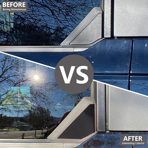 RERPRO Rear Window Triangle Cover Trim Compatible with 2021 2022 2023 2024 2025 Ford Bronco 4 Door Accessories Exterior Decoration Trims Kit Protection Decor Covers, 1 Pair Carbon Black - Image 2
