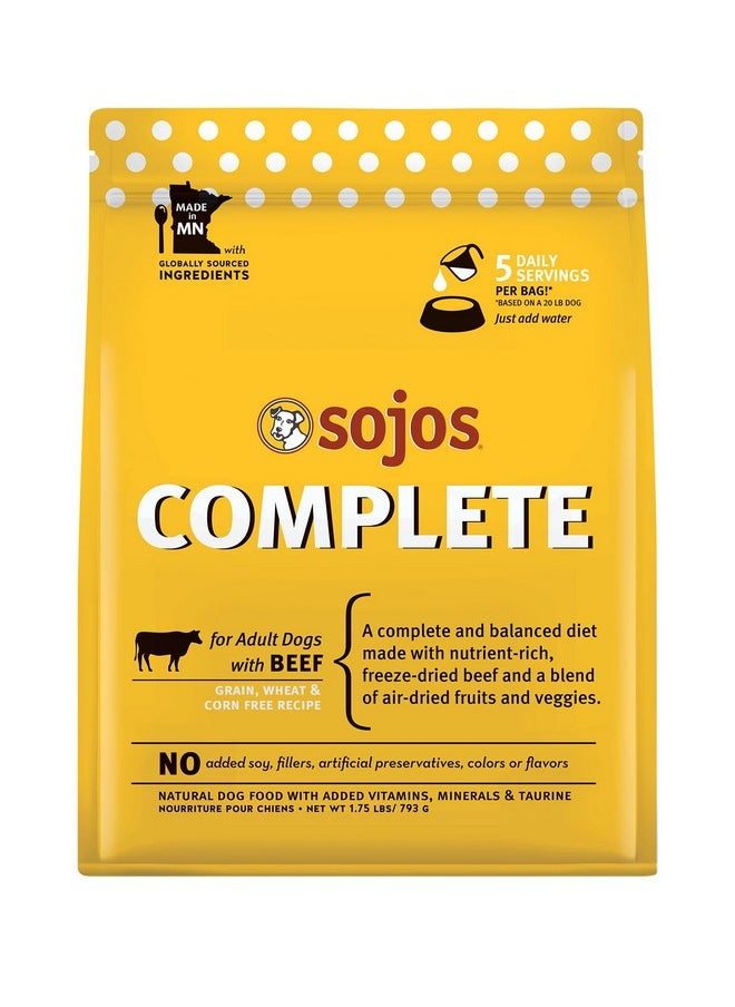 Sojos SOJOS Complete Beef Recipe Dehydrated Dog Food, 1.75 lb, Yellow  - Image 1