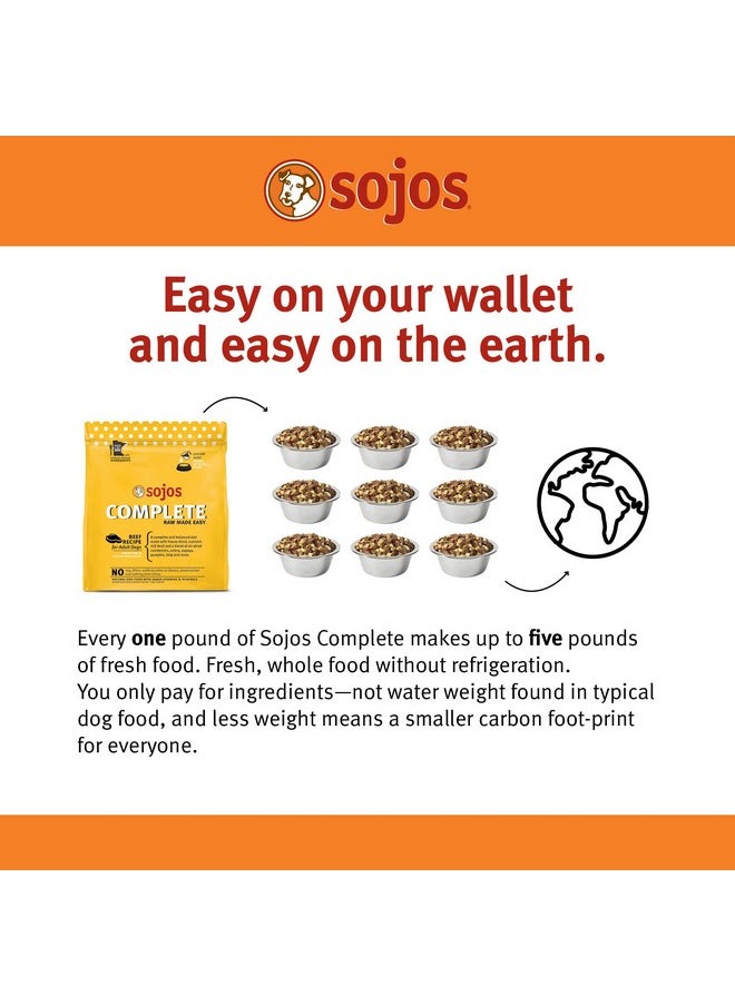 Sojos SOJOS Complete Beef Recipe Dehydrated Dog Food, 1.75 lb, Yellow  - Image 4