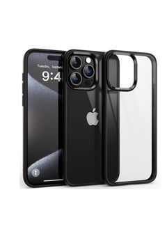 Generic iPhone 16 Pro Hard Back Cover Q Series Case, Transparent Hard Back And Silicone Tpu Black Frame High Protection Compatible with Apple iPhone 16 Pro max  - Image 1