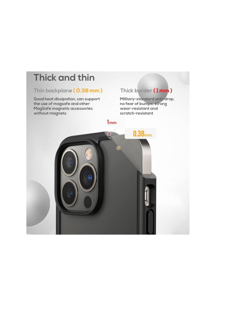 iPhone 16 Pro Hard Back Cover Q Series Case, Transparent Hard Back And Silicone Tpu Black Frame High Protection Compatible with Apple iPhone 16 Pro max - Image 2