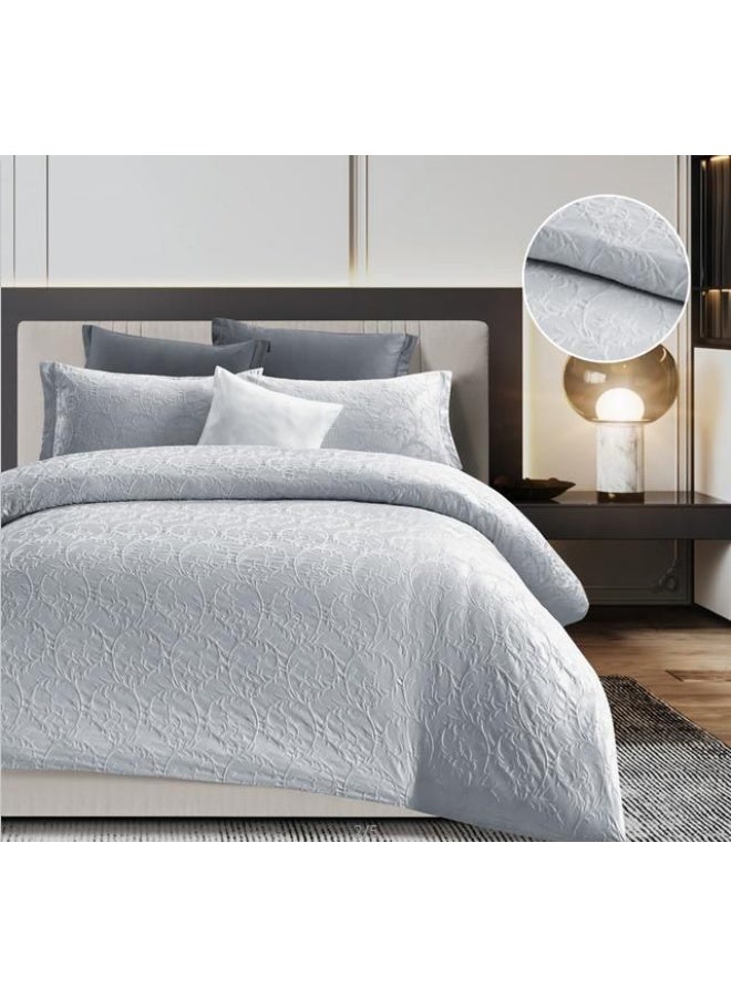 6 pcs Luxury Jacquard King Size Comforter Set – Elegant Embossed Design, Soft & Cozy All-Season Bedding