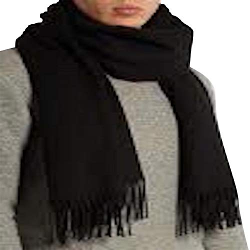 CJ Apparel CJ أزياء وشاح أسود للرجال بتصميم لون موحد - Image 2