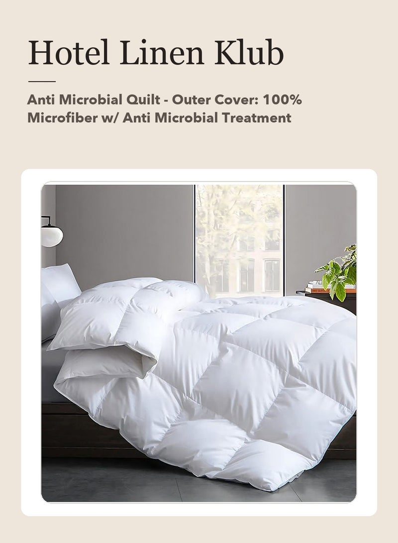 Princess 3+ Pcs Duvet & Cover Set - Hotel Linen Klub Anti Microbial Double Quilt 220x240cm + Princess 3 Pc Duvet Cover Set Cream 220x240cm - Image 2