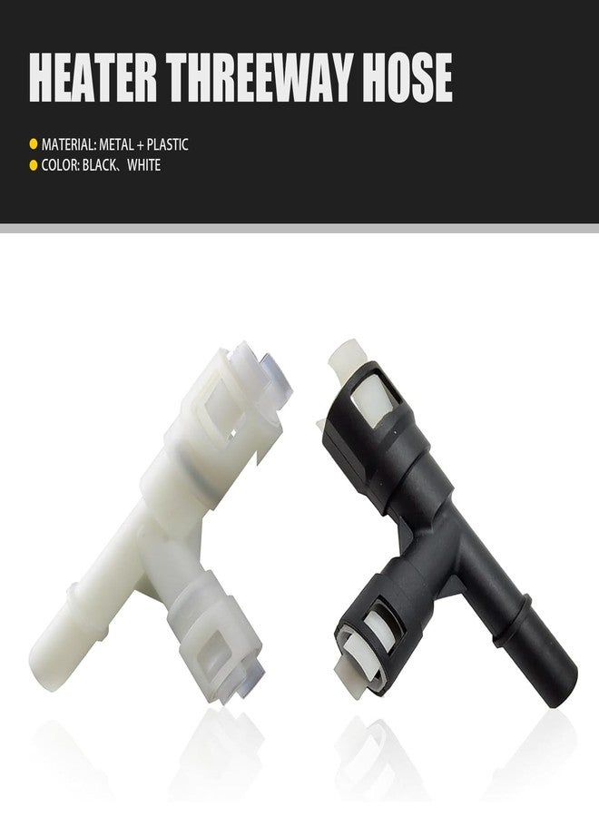 Sephile 2 PCS Heater Inlet Hose Fitting, T-connector Three-way Cooling Water Pipe Joint, Original Replacements, Compatible with Select Cadillac/Chevrolet/GMC Models 15055343 15055342 (Black & White) - Image 2