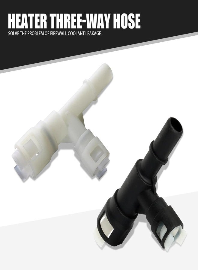 Sephile 2 PCS Heater Inlet Hose Fitting, T-connector Three-way Cooling Water Pipe Joint, Original Replacements, Compatible with Select Cadillac/Chevrolet/GMC Models 15055343 15055342 (Black & White) - Image 4
