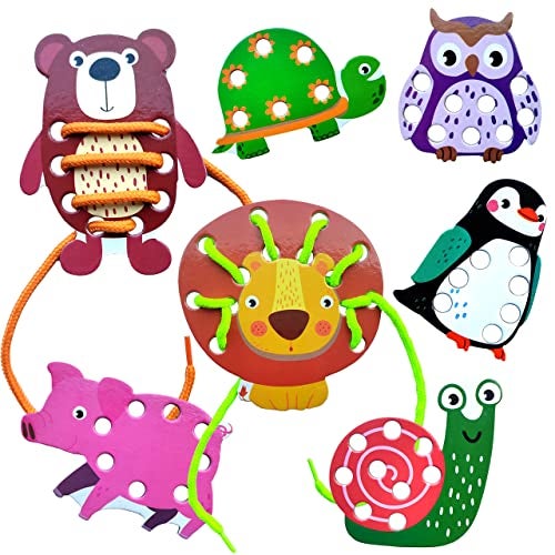 WONDRBOX Bulk Birthday Return Gifts Montessori Animal Lacing Cards Activity Educational Toy for Kids Age 2 3 4 Year Old | Autistic, Occupational Therapist Games (Pack of 5) - Image 5