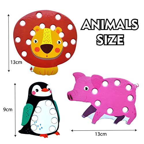 WONDRBOX Bulk Birthday Return Gifts Montessori Animal Lacing Cards Activity Educational Toy for Kids Age 2 3 4 Year Old | Autistic, Occupational Therapist Games (Pack of 5) - Image 4