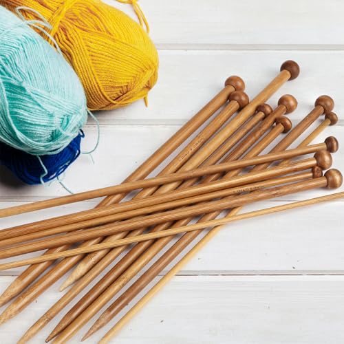 LIHAO 30pcs Bamboo Knitting Needles Set, Wooden Knitting Needles, Knitting Kit Accessories for Beginners Handmade, Single Pointed from 2.0mm-10.0mm - Image 5