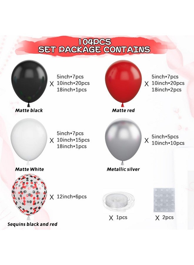 Biapian Black Red Silver Balloon Arch Kit, Black And Red Balloon Garland Kit With Confetti Balloons For Boy Girl Party Birthday Baby Shower Wedding Graduation Anniversary Background Decorations - Image 2