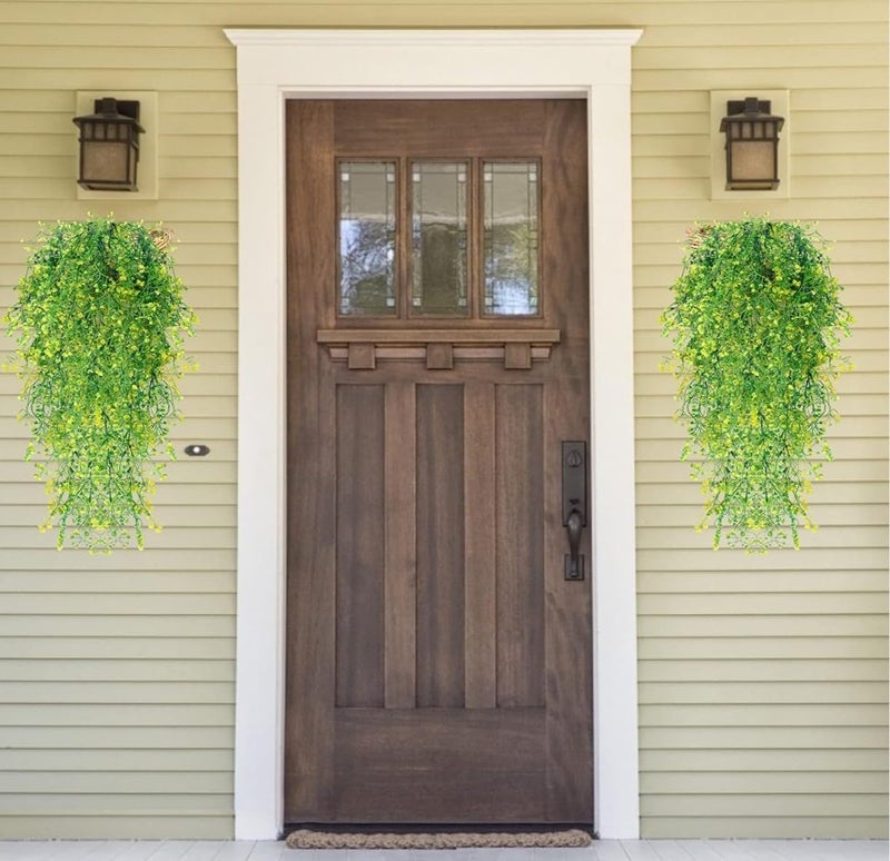 VRB Dec 2 Pcs Artificial Dry Baby's Breath Greenery Hanging Plants Vines Fake Ivy Hanging Flowers Vine Wall Hanging for Home Decor,Wall,Balcony Decoration. (2, Yellow Baby's Breath Fern Hanging) - Image 4