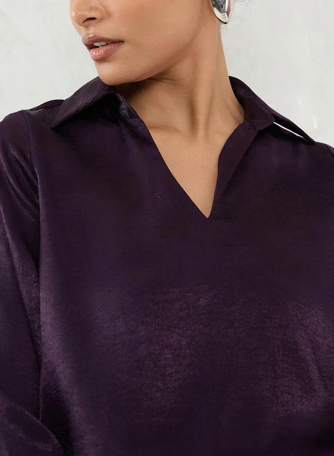 Femmella Femmella Self Design Satin Top and Skirt Co-Ords
