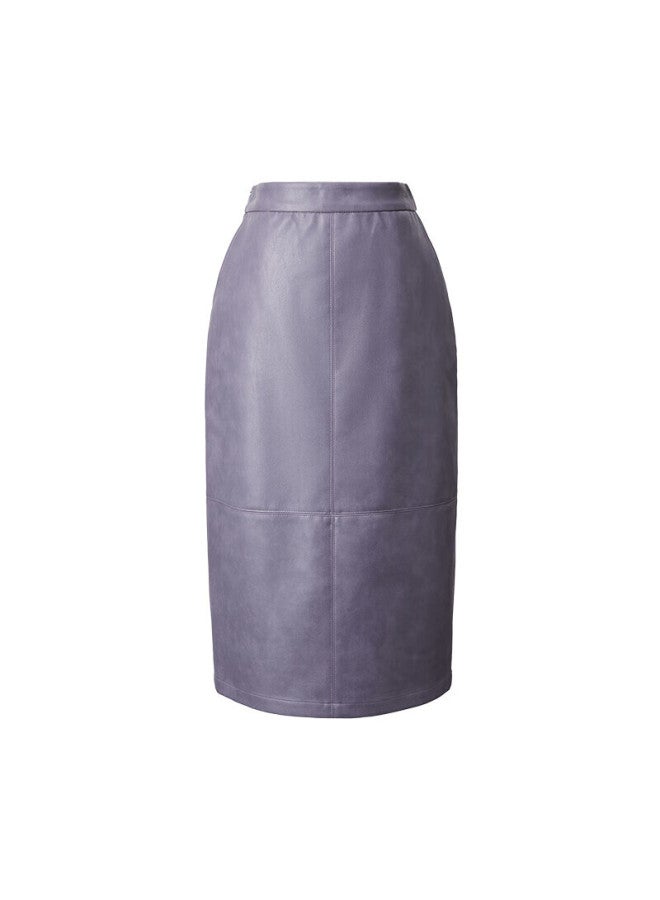 Yanyee Elegant Pu Leather Skirt Women's Winter Simple Commuter Pencil Skirt Green S - Image 4