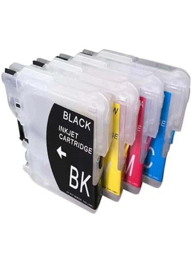 خرطوشة حبر قابلة لإعادة التعبئة 1 مجموعة متوافقة مع DCP J140W 145C 165 LC11 LC16 LC38 LC39 LC61 LC65 LC67 LC980 LC990 LC1100 - Image 2