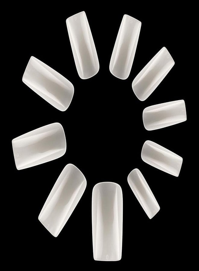 RECTYO GALLERY Full Cover Acrylic False Nail Tips, 100PCS Fake Nail Shape Artificial False Nails Tips 10 Sizes with Case for Nail Art Salons and Home DIY (Natural) - Image 4
