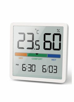 Y&D Digital Hygrometer Indoor Thermometer, Room Humidity Gauge, Accurate Desktop with Temperature, Humidity, and Clock  - Image 1