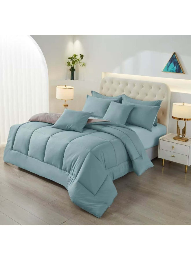 ShinyFlower Cotton Filling Comforter 8 Pieces Set ,Soft Microfiber Fabric,  Double Size 240x 220 cm, Hotel Comforter - Image 5