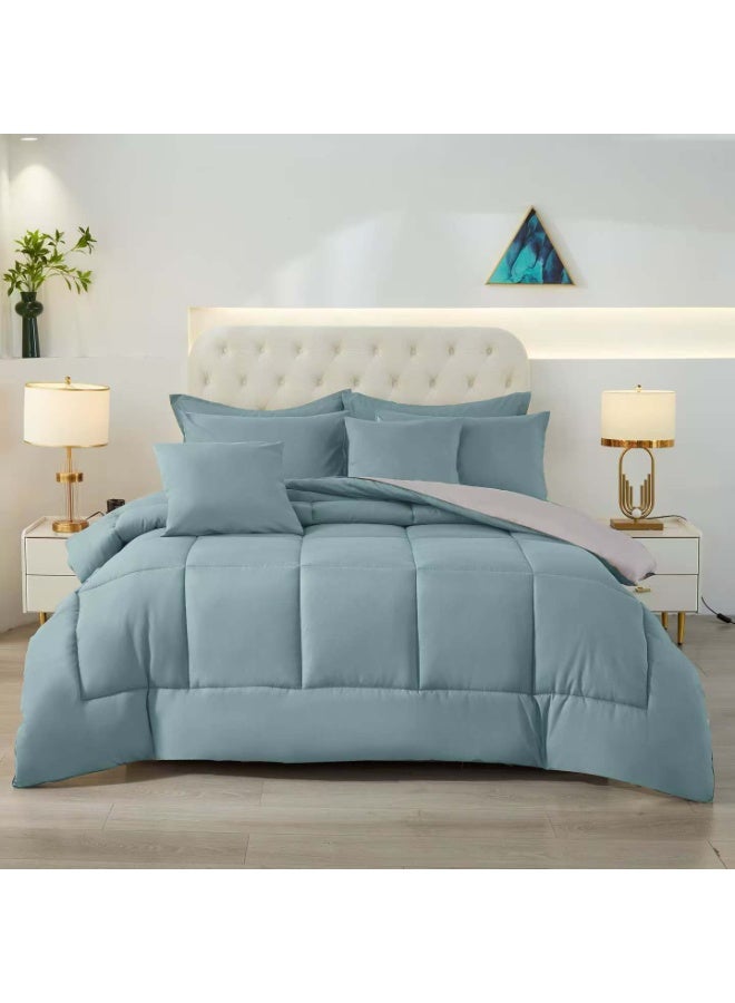 ShinyFlower Cotton Filling Comforter 8 Pieces Set ,Soft Microfiber Fabric,  Double Size 240x 220 cm, Hotel Comforter - Image 4