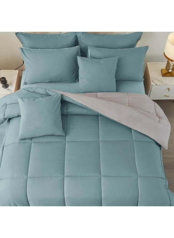 ShinyFlower Cotton Filling Comforter 8 Pieces Set ,Soft Microfiber Fabric,  Double Size 240x 220 cm, Hotel Comforter - Image 3