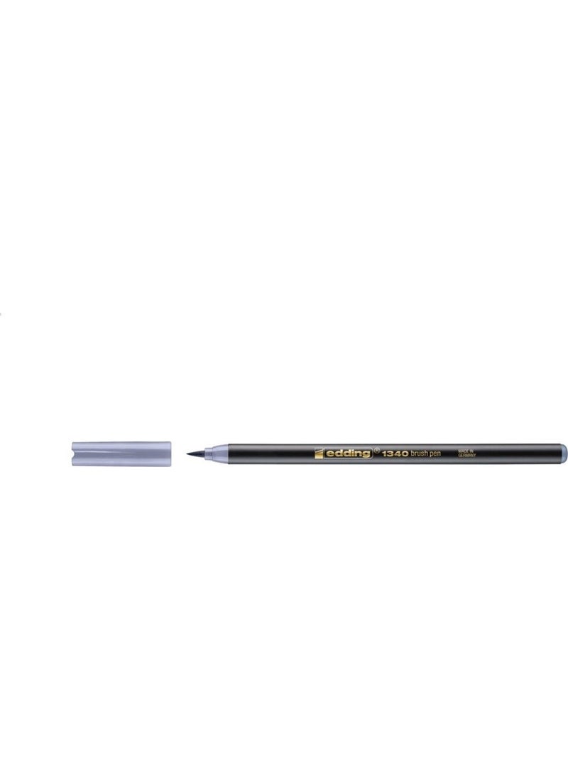 Edding - E-1340 Brush Tip Pen Silver - Image 1