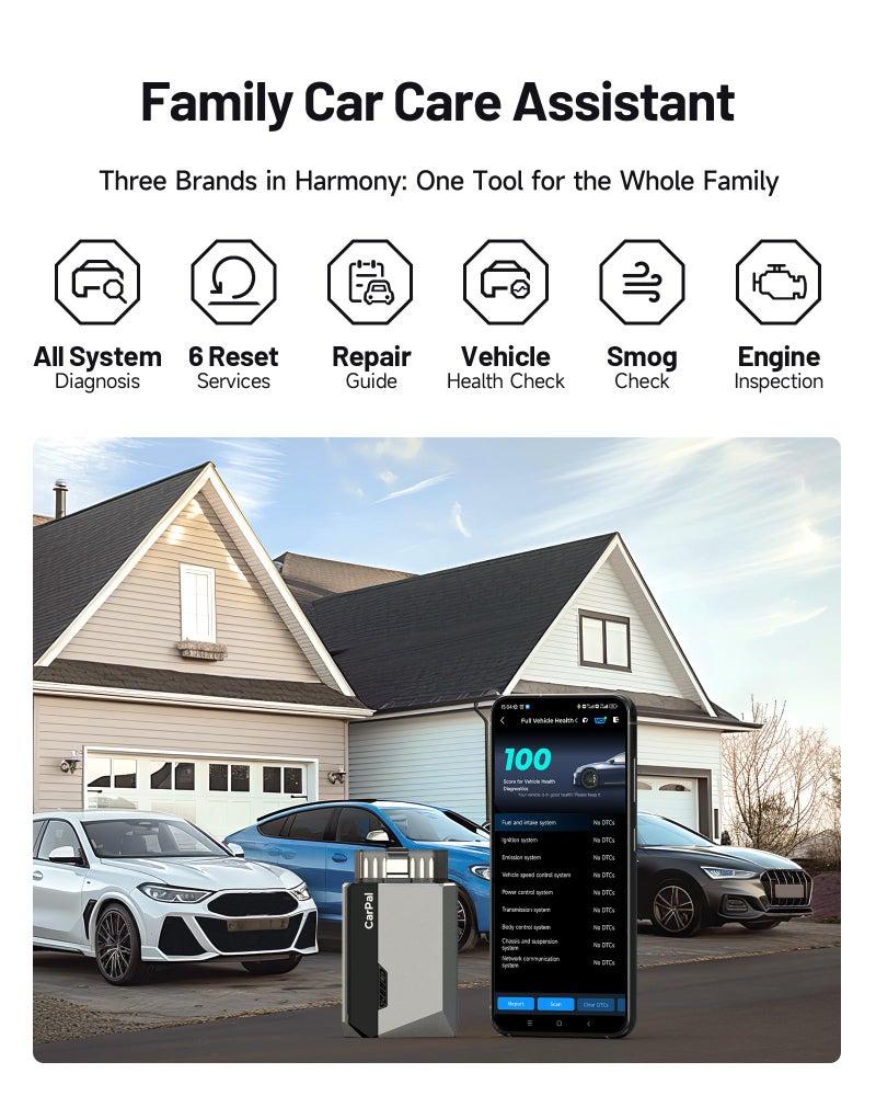 Topdon Carpal-Us Obd2 Code Reader Bluetooth  All System Obd2 Scanner For Ios & Android  Vehicle Health Check  6 Maintenance Services  Smog Check  Repair Guide  1 Year Free Update - Image 2