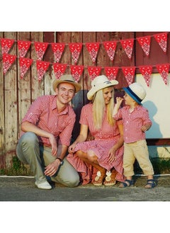 BOAO 5 Pack Bandana Pennant Banner Cowboy Themed Party Decoration For Wild West Party Western Cowboy Themed Party Supplies 7.4 X 10.8 Inch (Red)  - Image 5