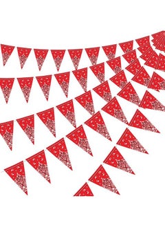 BOAO 5 Pack Bandana Pennant Banner Cowboy Themed Party Decoration For Wild West Party Western Cowboy Themed Party Supplies 7.4 X 10.8 Inch (Red)  - Image 1