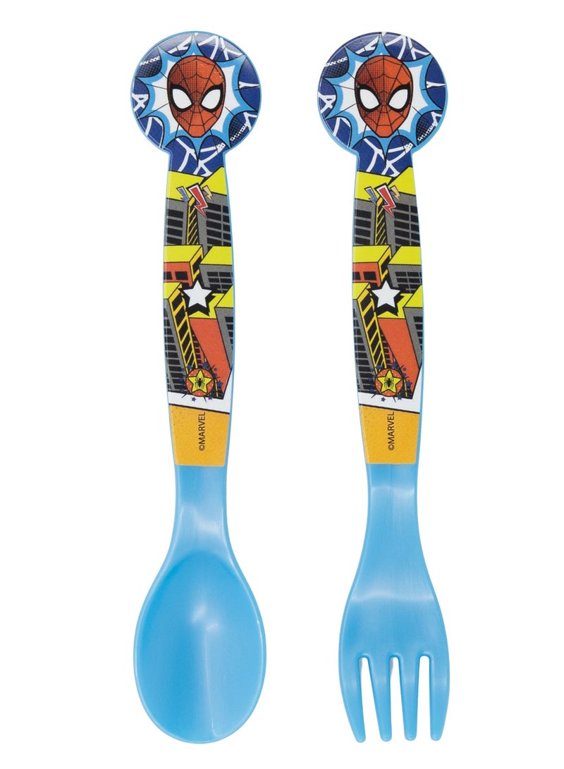 STOR 2 PCS PP CUTLERY SET SPIDERMAN MIDNIGHT FLYER - Image 1