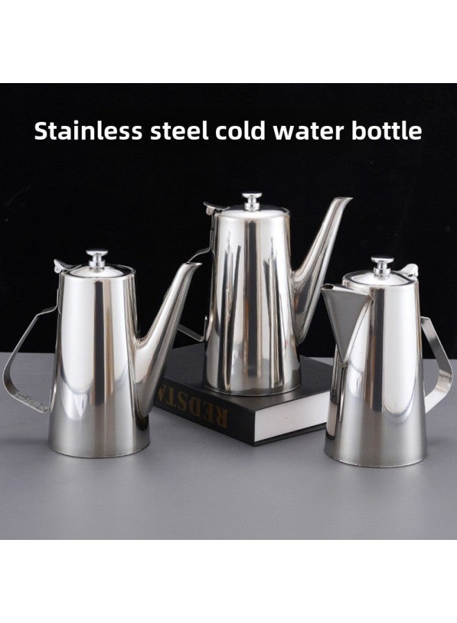 Thickened Stainless Steel Cold Water Pot Restaurant Hotel Tea Brewing Pot Soup Adding Juice Mixer For Business Use-Color:201#2.0L Natural Short Mouth - Image 1