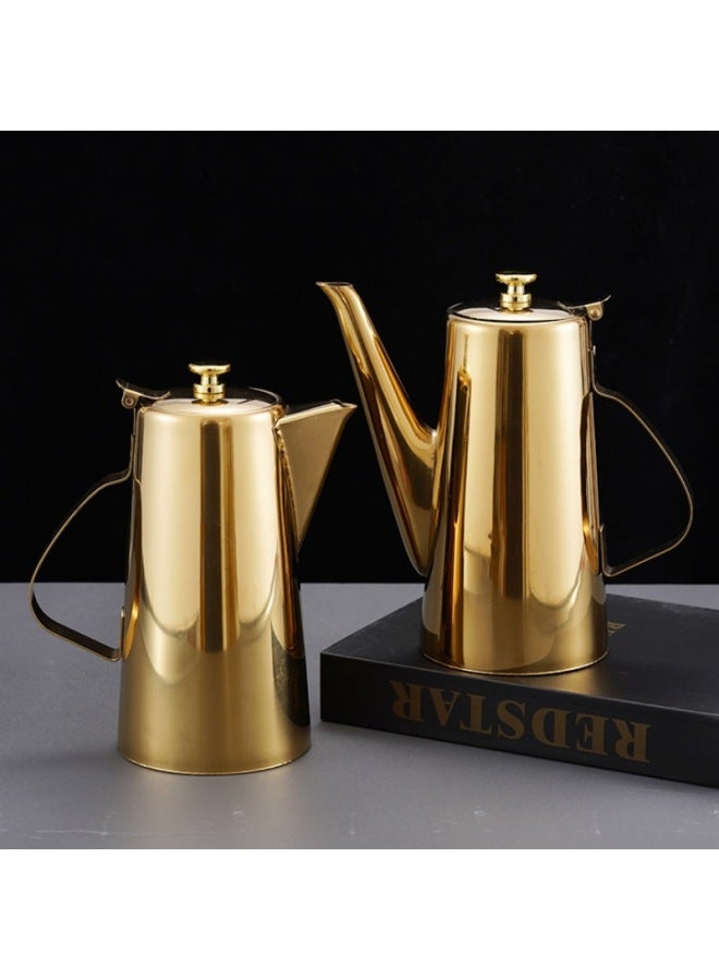 Thickened Stainless Steel Cold Water Pot Restaurant Hotel Tea Brewing Pot Soup Adding Juice Mixer For Business Use-Color:201#2.0L Natural Short Mouth - Image 3