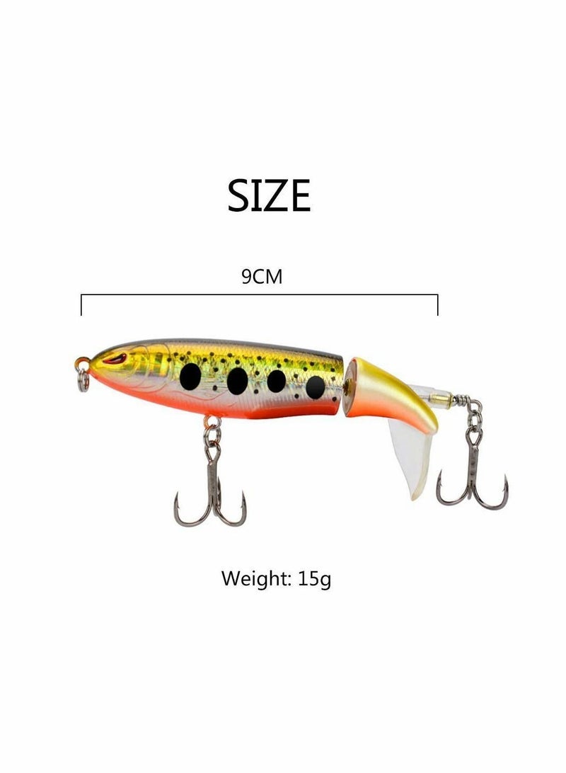 Y&D Fishing Lures Kit 5 Pcs Bionic Swimming 10 cm 15 g Hook Rotating Tail Tackle Bait for Freshwater Saltwater Carp Bass Pike - Image 2