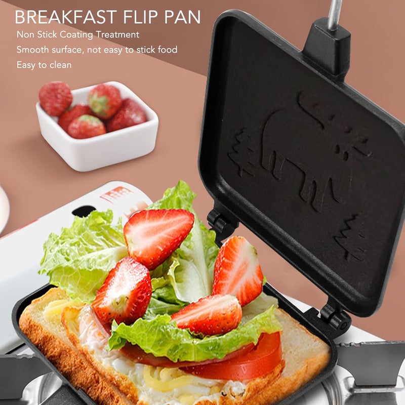 klarako Double Sided Stick ProofFrying Pan with Detachable Handle, Non Stick, Fast Heating, Wide Application for Breakfast, Bread, Eggs - Image 3