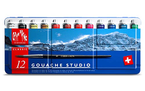 Caran D'Ache Paint Tubes, Gouache Studio, 12 Colors, Pack of 1 - Image 5