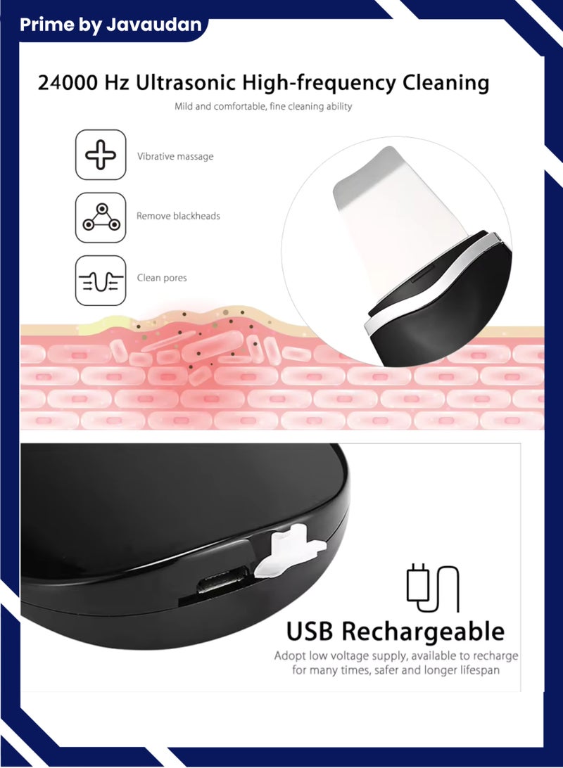 جهاز تنظيف البشرة الفاخر لإزالة الرؤوس السوداء بالموجات فوق الصوتية، جهاز تنظيف عميق للوجه ومزيل للرؤوس البيضاء، مستخرج البثور، منظف الوجه، مجرفة تقشير قابلة لإعادة الشحن - Image 5