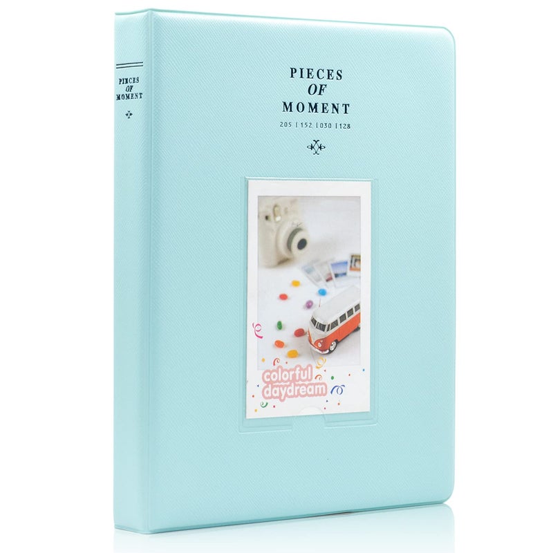 Ablus 128 Pockets Mini Photo Album  Fits for Fujifilm Instax Mini 11 Mini 9 Mini 8 Mini 90 Mini 25 Polaroid Snap PIC300 Kodak Mini 3Inch FilmIce Blue