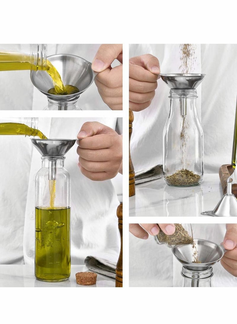 Excefore Stainless Steel Funnels for Kitchen Small Metal (1.7/ 2.2/ 2.9Inch) No Spilling Food Grade Kitchen Essentail Oil Spices Flask Perfume（With cleaning brush） - Image 2