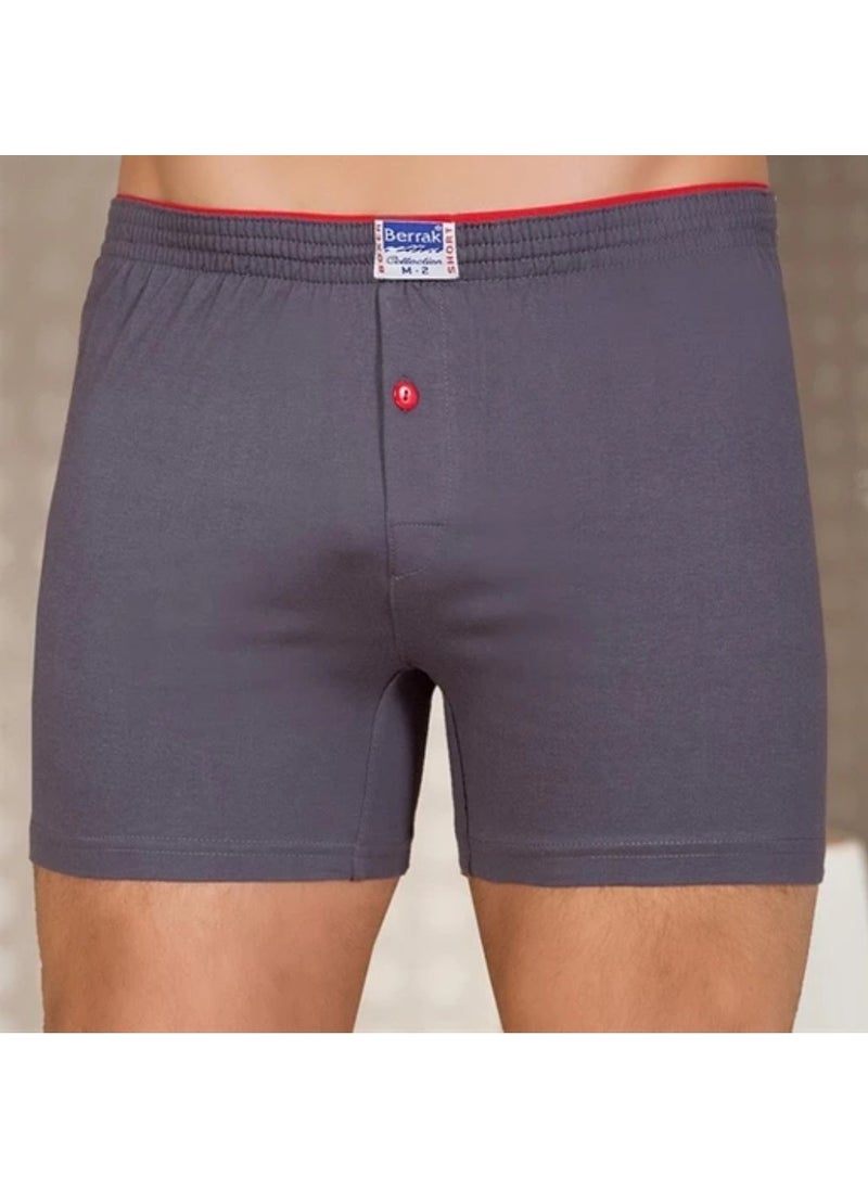 Berrak Men's 3" Smoke Combed Cotton Buttoned Boxer 1099 
