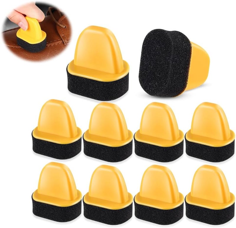 Luckam موزعات إسفنجية لتلميع الأحذية، فرشاة تلميع الأحذية الإسفنجية، أقمشة للعناية بالأحذية الجلدية، منظف للجلد المدبوغ، إسفنجة للأحذية (10 قطع) - Image 1