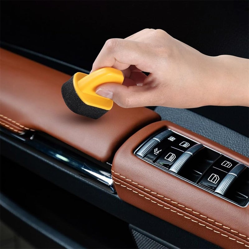 Luckam موزعات إسفنجية لتلميع الأحذية، فرشاة تلميع الأحذية الإسفنجية، أقمشة للعناية بالأحذية الجلدية، منظف للجلد المدبوغ، إسفنجة للأحذية (10 قطع) - Image 4