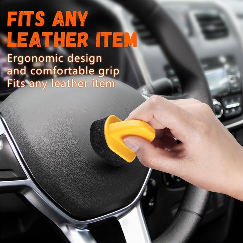 Luckam موزعات إسفنجية لتلميع الأحذية، فرشاة تلميع الأحذية الإسفنجية، أقمشة للعناية بالأحذية الجلدية، منظف للجلد المدبوغ، إسفنجة للأحذية (10 قطع) - Image 3