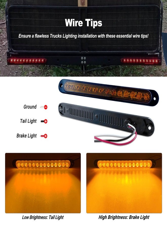 XtraGlow 10" LED Trailer Brake Lights Bar Strip Aluminum Alloy Base Red Stop Turn Identification Side Marker Tail Lights Assembly for Truck Marine Boats, 15 LEDs 2Pcs - Image 4