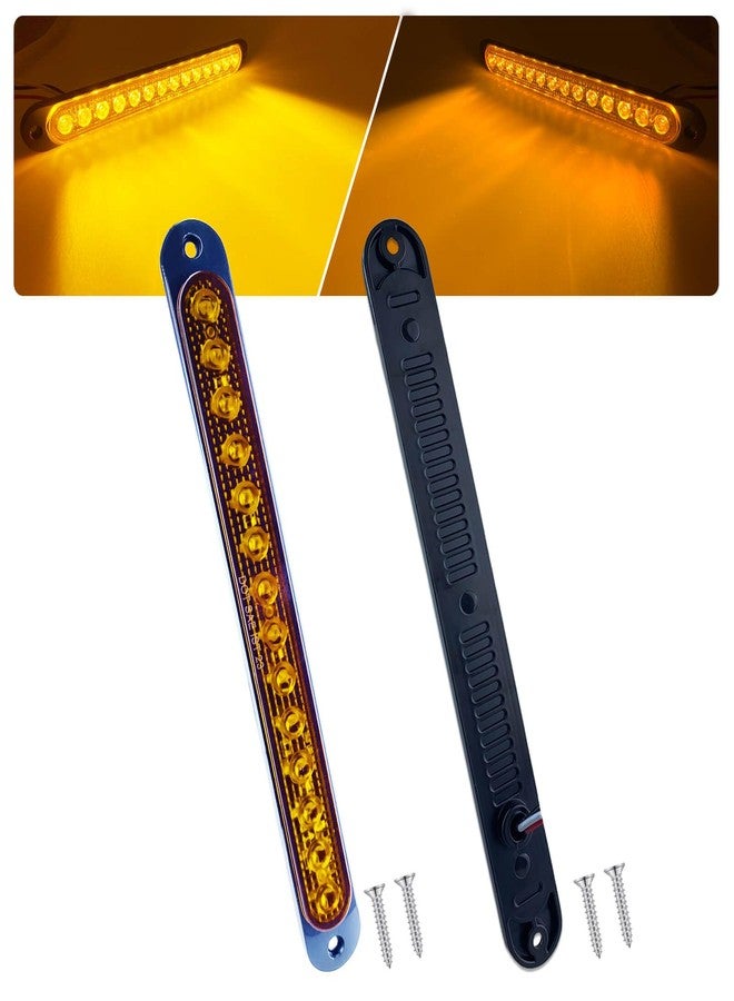 XtraGlow 10" LED Trailer Brake Lights Bar Strip Aluminum Alloy Base Red Stop Turn Identification Side Marker Tail Lights Assembly for Truck Marine Boats, 15 LEDs 2Pcs - Image 1