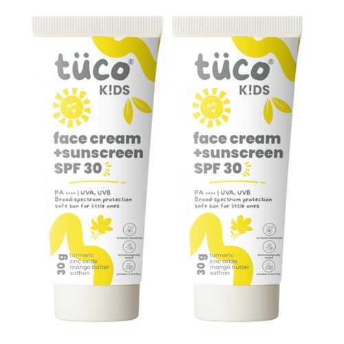 TuCo All Skin Kids 2 In 1 Face Cream + Sunscreen Spf 30 With Saffron Oil | Uva/Uvb Pa++++ | Broad Spectrumv | Benzophenone- 3, Avobenzone Free | 50Gm-Pack Of 2 | - Image 1