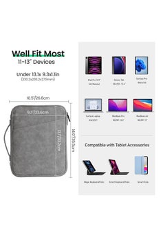General Tablet Sleeve Bag for New iPad Pro 13-in M4 / iPad Air 13-in M2 2024, iPad Pro 12.9-in 6/5/4/3 2022-2018, Galaxy Tab S8+/S9+, Surface Pro 9/8/X/7/6, Travel Case iPad Bag for Men Women, Dark Grey  - Image 3
