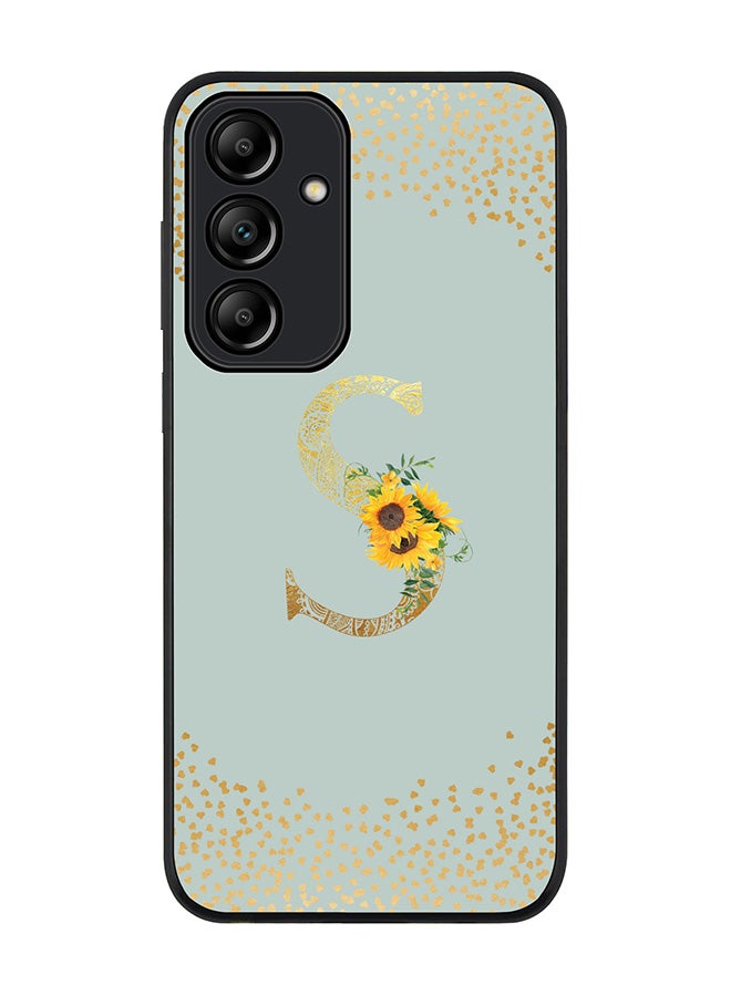 Stylizedd Rugged Black Edge Case for Samsung Galaxy A55 Case Cover- Custom Monogram Initial Letter Mandala Floral Pattern Alphabet - S(Light Grey) - Image 1