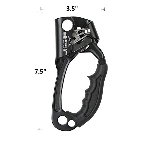 SZCQ SRT Climbing Hand Ascender Aviation Light Alloy Mountaineering Rock Ergonomic Rappelling Gear Equipment Right Handled Ascender Arborist Tree Climber Rigging - Image 2