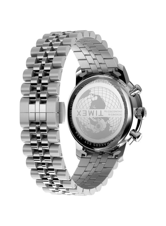 TIMEX Men's Waterbury Metropolitan 41mm Watch - Stainless Steel Bracelet Black Dial Stainless Steel Case - Image 5