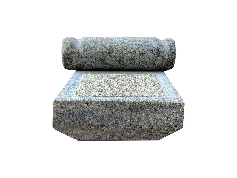 AZKAR Stone Ammikallu Small Size SIL Batta Village Natural Home Decor Traditional Hand Grinder Gift Pooja Miniature Kids Play Length 8 Inch Width 6 Inch - Image 2